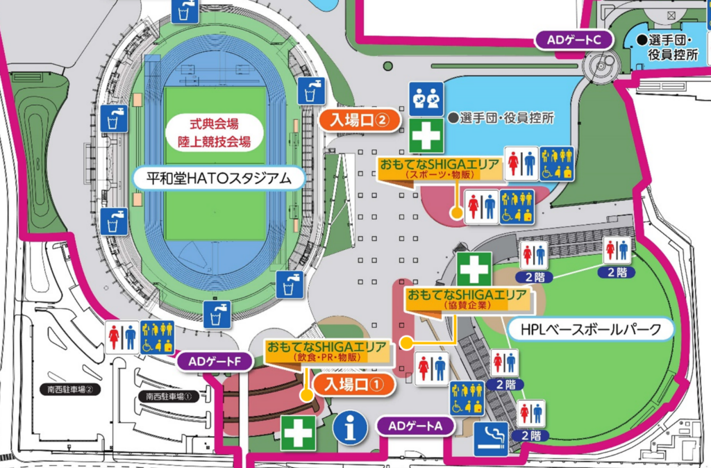 開閉会式場エリア図